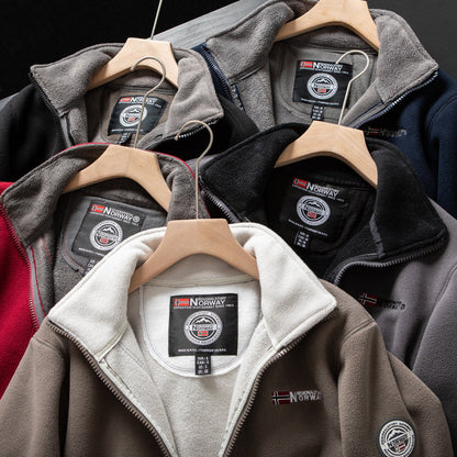 Double-Layer Fleece Hooded Jacket