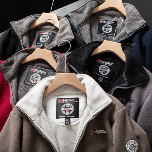 Double-Layer Fleece Hooded Jacket