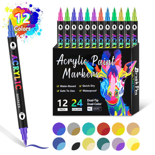 🔥Hot Sale🌈Dual Tip Acrylic Paint Pen Marker