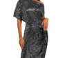 🖤Black Friday Flash Deal⚡Sparkly One-Shoulder Ruched Dress (50% OFF)