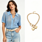 🌸 40% OFF NOW! 🌸Women Short Sleeve Knit Button Shirt Free Gift Necklace