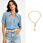 🌸 40% OFF NOW! 🌸Women Short Sleeve Knit Button Shirt Free Gift Necklace