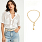 🌸 40% OFF NOW! 🌸Women Short Sleeve Knit Button Shirt Free Gift Necklace