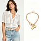 🌸 40% OFF NOW! 🌸Women Short Sleeve Knit Button Shirt Free Gift Necklace