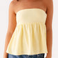 Fashion Solid Color Strapless Crop Top
