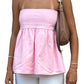 Fashion Solid Color Strapless Crop Top