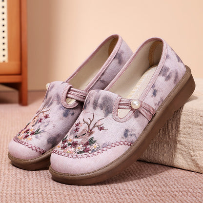 🔥Hot Sale ⏳Women's Flat Slip-On Embroidered Shoes