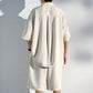 Men’s Cool Ice Silk Short Sleeve Shirt and Shorts 2-piece Set