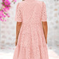 🌸Spring Specials🌸Elegant Hollow Out Lace Ruffle Casual Mini Dress