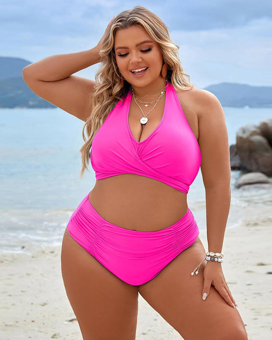 🩱Hot Sale 49% OFF👙 Tummy Control Swimsuits Modest High Waist Bikini Sets