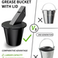 🔥Upgraded Grease Bucket with Secure Lid & Silicone Liner