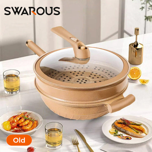 🔥Free Shipping🔥 Non-Stick Wok With Steamer Basket