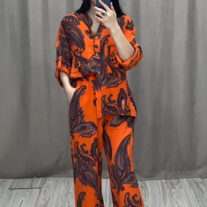 Two Piece Shirt and Trousers Set for Women