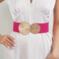 🎁Women's Vintage Gold Buckle High Elastic Belt
