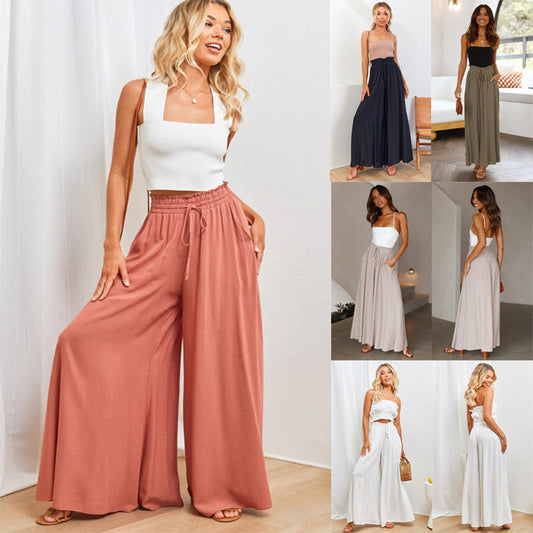 Solid Color High Waist Pants