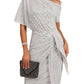 🖤Black Friday Flash Deal⚡Sparkly One-Shoulder Ruched Dress (50% OFF)