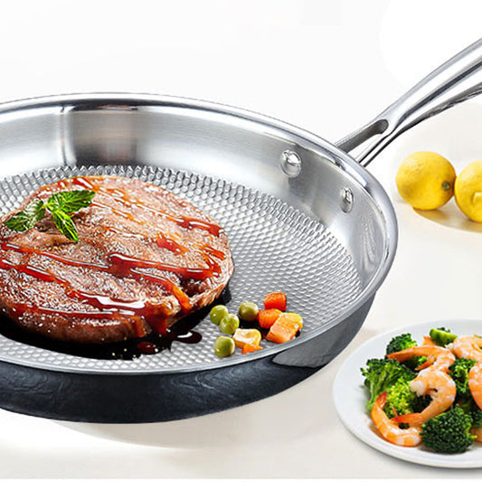 🔥Hot Sale🔥Embossed 304 Stainless Steel Non-stick Pan