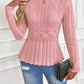 Women's Chunky-Knitted Crew Neck Peplum Sweater