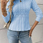 Women's Chunky-Knitted Crew Neck Peplum Sweater