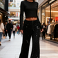 🎄Christmas Sale 60% OFF🔥Women's Sequin Sparkle Wide Leg Pants with Elastic Waistband