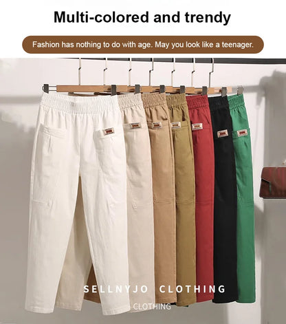 🔥50% OFF🔥Nice Gift-Women's Elastic Waist Cotton Pants