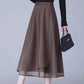 High-Waisted Tulle Midi Skirt, One-Piece Mesh Skirt