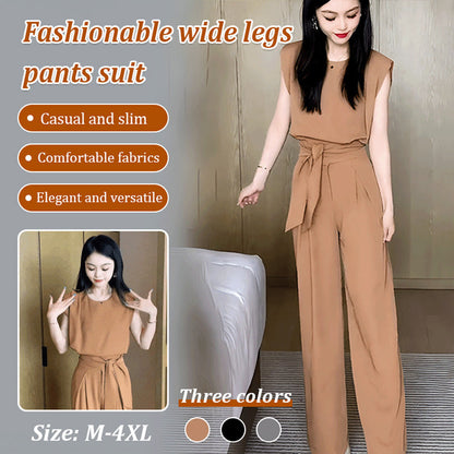 🎁Hot Sale 49% OFF⏳Fashion Sleeveless Wide-Legged Pants Set