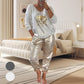 Devil's Eye Gold Foil Top and Sequin Pants Set