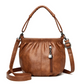 Casual Pleated Bucket Soft Leather Handbag Shoulder Bag