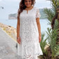 2024 NEW Elegant Cutout Flowers White Dress for Plus Size Lady