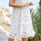 2024 NEW Elegant Cutout Flowers White Dress for Plus Size Lady