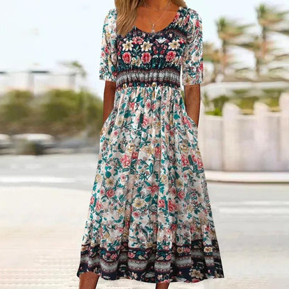 🔥50% OFF🔥Women’s Elegant Bohemian Print Dress