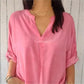 Casual Breathable Solid Color V-Neck Top