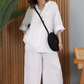 Women's Casual Cotton Linen Two-Piece Set