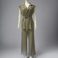 Sleeveless Lapel Top High Waisted Pants 2-Piece Set