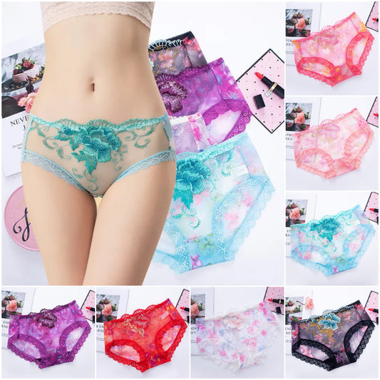 🎉Autumn Hot Sale🎉Antibacterial Cotton Panties With Lace Embroidery