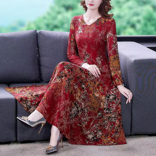 🎉Autumn Hot Sale🎉Elegant V-neck Floral Dress