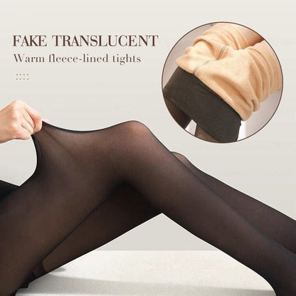🎉Winter Hot Sale🎉Flawless Legs Fake Translucent Warm Plush Lined Elastic Tights
