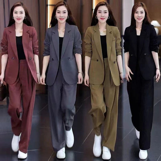 🎉50% OFF🎉Women's Trendy Solid Color Two-Piece Outfits Blazer & Pants