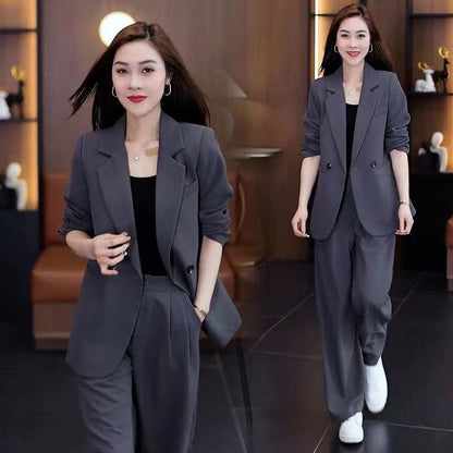 🎉50% OFF🎉Women's Trendy Solid Color Two-Piece Outfits Blazer & Pants