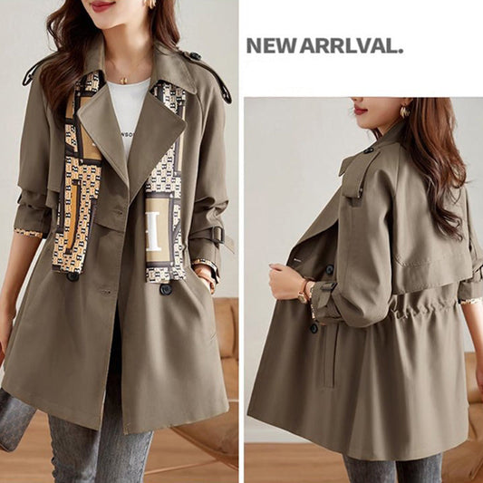 🎉Autumn Hot Sale🎉Slim Mid-Length Trench Coat with Lapel for Women