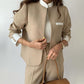 Women's 2 Piece Set: Elegant Stand Collar Jacket and Pants