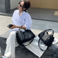Women's PU Leather Tote Bag with Matching Purse