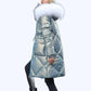 Shimmering Quilted Winter Coat with Faux Fur Trim Hood