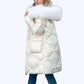 Shimmering Quilted Winter Coat with Faux Fur Trim Hood