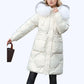 Shimmering Quilted Winter Coat with Faux Fur Trim Hood