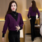 🔥Last Day 50% OFF🔥Women's Half-High Neck Patchwork Long Sleeve Top
