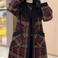 ❄️Winter Specials❄️ Women's Lapel Plaid Mid-Length Tweed Coat