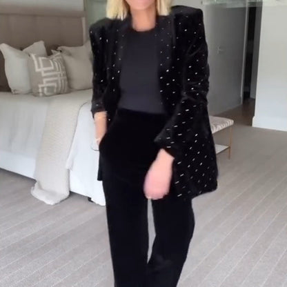 🎉Hot Sale🎉Women’s Luxury Rhinestone Decor Blazer