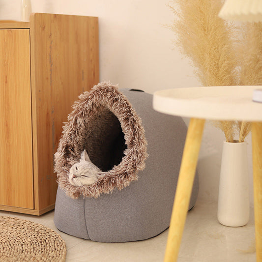 💥60% OFF🐾Winter Warm Pet Cave Bed